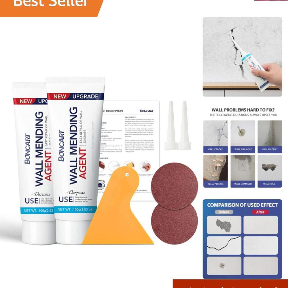 Professional-Level Wall Repair Kit: 2 Pack Water-Resistant Spackle & Tools